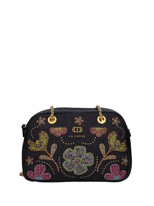 Borsa ROSES in tessuto ed ecopelle LA CARRIE | 142M-WR-321-TSJNERO